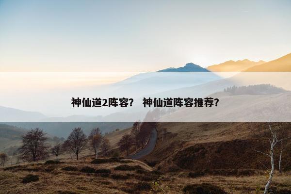 神仙道2阵容？ 神仙道阵容推荐？
