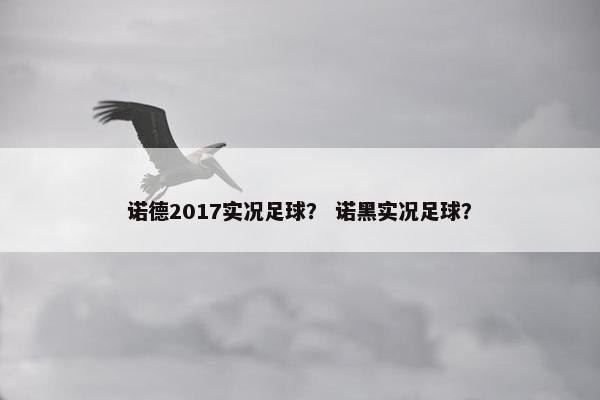 诺德2017实况足球？ 诺黑实况足球？