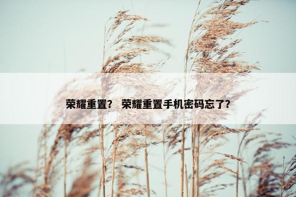 荣耀重置？ 荣耀重置手机密码忘了？