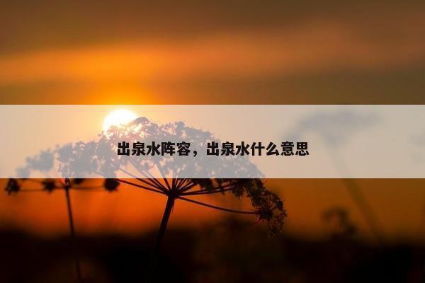 出泉水阵容，出泉水什么意思