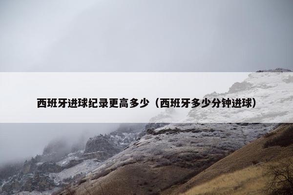 西班牙进球纪录更高多少（西班牙多少分钟进球）