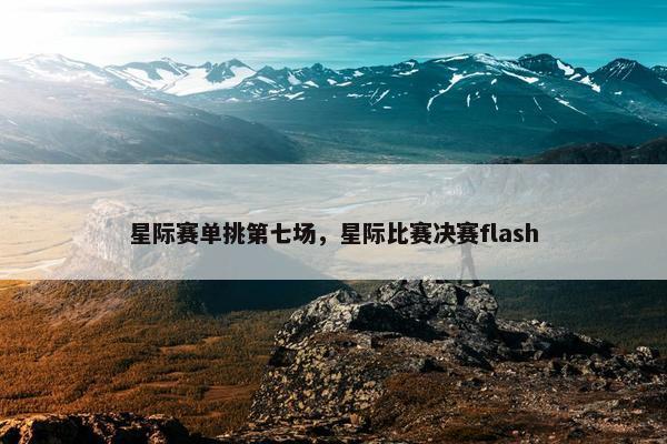 星际赛单挑第七场，星际比赛决赛flash
