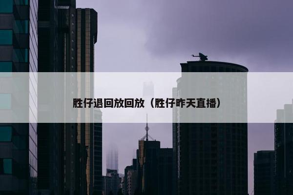 胜仔退回放回放（胜仔昨天直播）