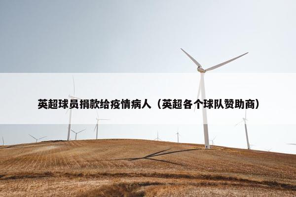 英超球员捐款给疫情病人（英超各个球队赞助商）