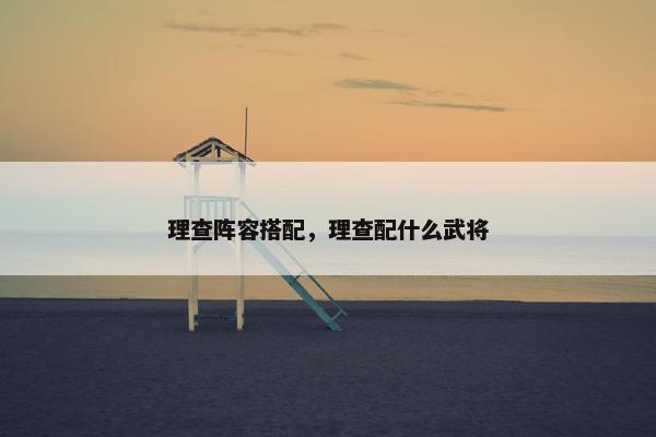 理查阵容搭配，理查配什么武将