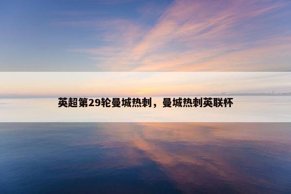 英超第29轮曼城热刺，曼城热刺英联杯