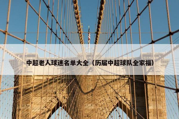 中超老人球迷名单大全（历届中超球队全家福）