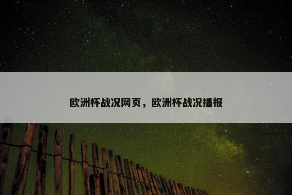 欧洲杯战况网页，欧洲杯战况播报