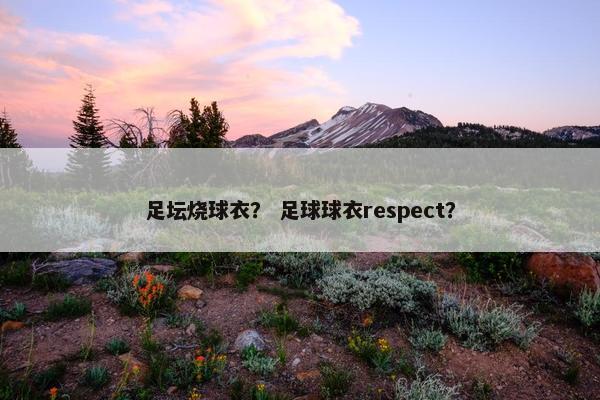 足坛烧球衣？ 足球球衣respect？