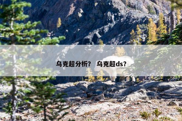 乌克超分析？ 乌克超ds？