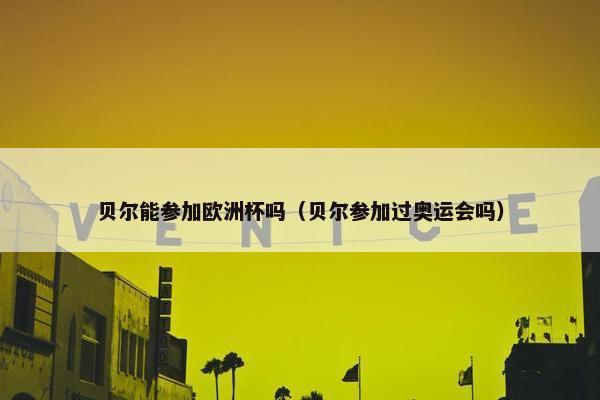 贝尔能参加欧洲杯吗（贝尔参加过奥运会吗）