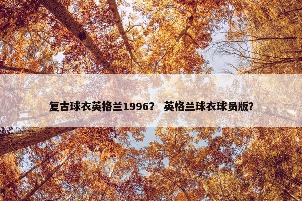 复古球衣英格兰1996？ 英格兰球衣球员版？