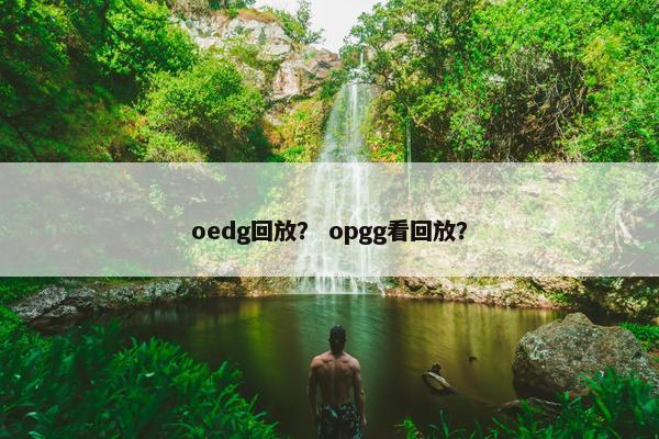 oedg回放？ opgg看回放？