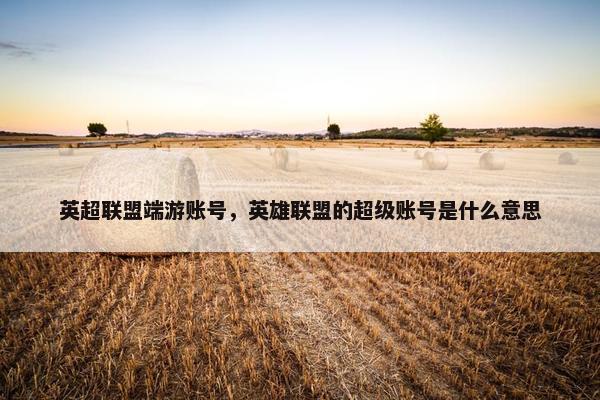 英超联盟端游账号，英雄联盟的超级账号是什么意思