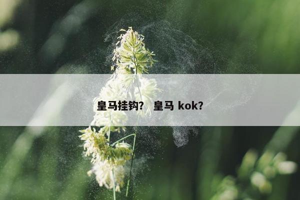 皇马挂钩？ 皇马 kok？
