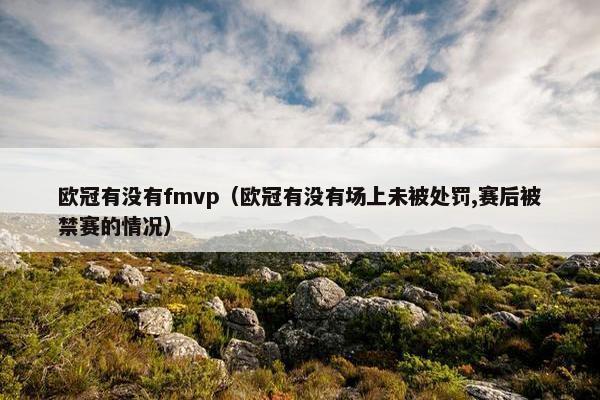 欧冠有没有fmvp（欧冠有没有场上未被处罚,赛后被禁赛的情况）
