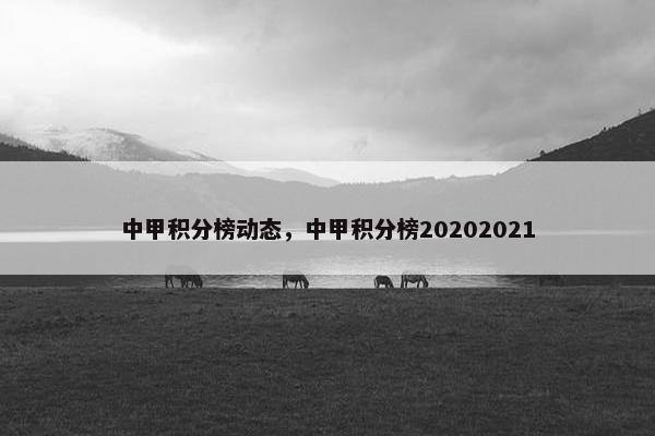 中甲积分榜动态，中甲积分榜20202021