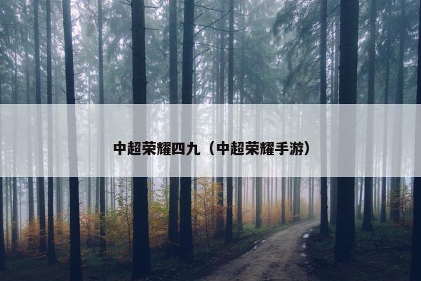 中超荣耀四九（中超荣耀手游）