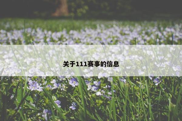 关于111赛事的信息