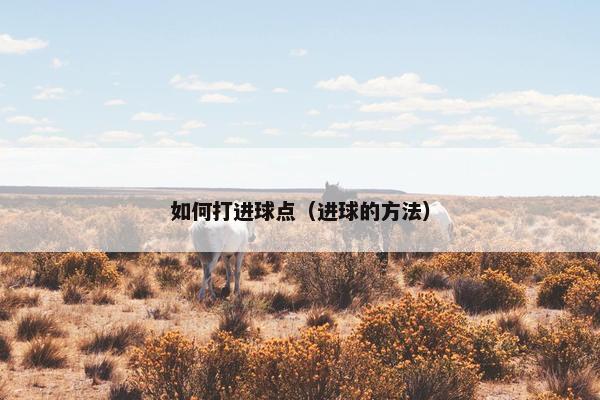 如何打进球点（进球的方法）