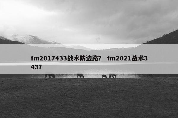 fm2017433战术防边路？ fm2021战术343？