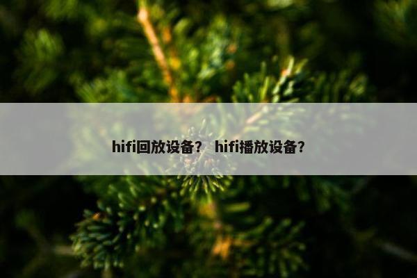 hifi回放设备? hifi播放设备? hifi回放设备? hifi播放设备?