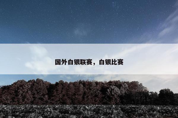 国外白银联赛，白银比赛